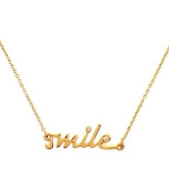 Kate Spade Say yes collection " Smile" gold necklace pendant - Picture 1 of 8